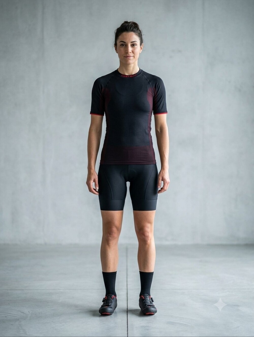 Castelli Seamless Short Sleeve Cycling Base Layer Shirt Black Red L
